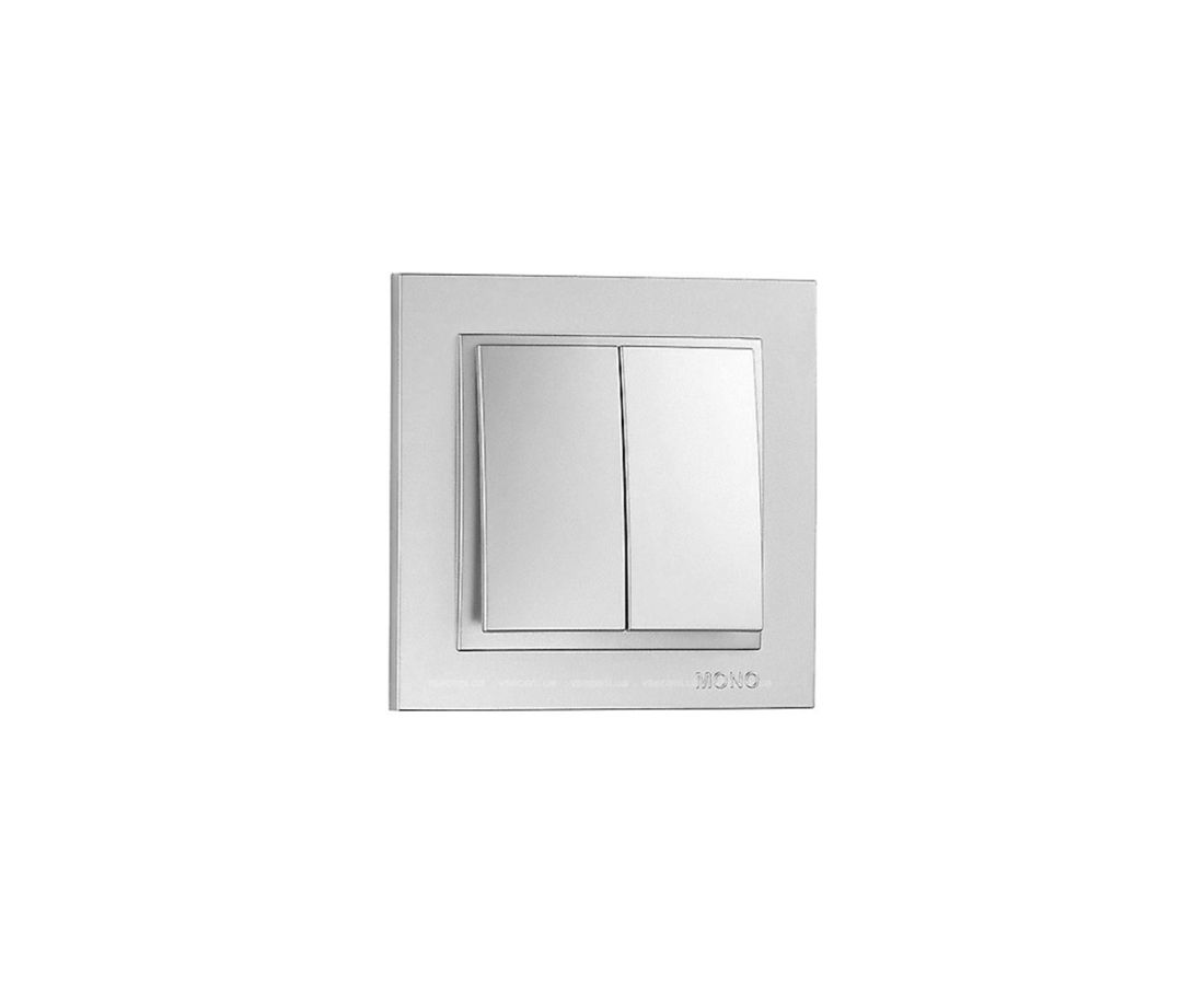 ჩამრთველი ორიანი DESPINA Silver - 102-212125-102 — როზეტები და ჩამრთველები